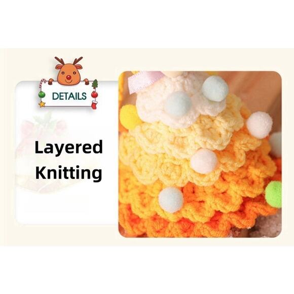 Hand-knitted Christmas Tree Hanging Ornaments With Metal Bells - Picture 7 of 11